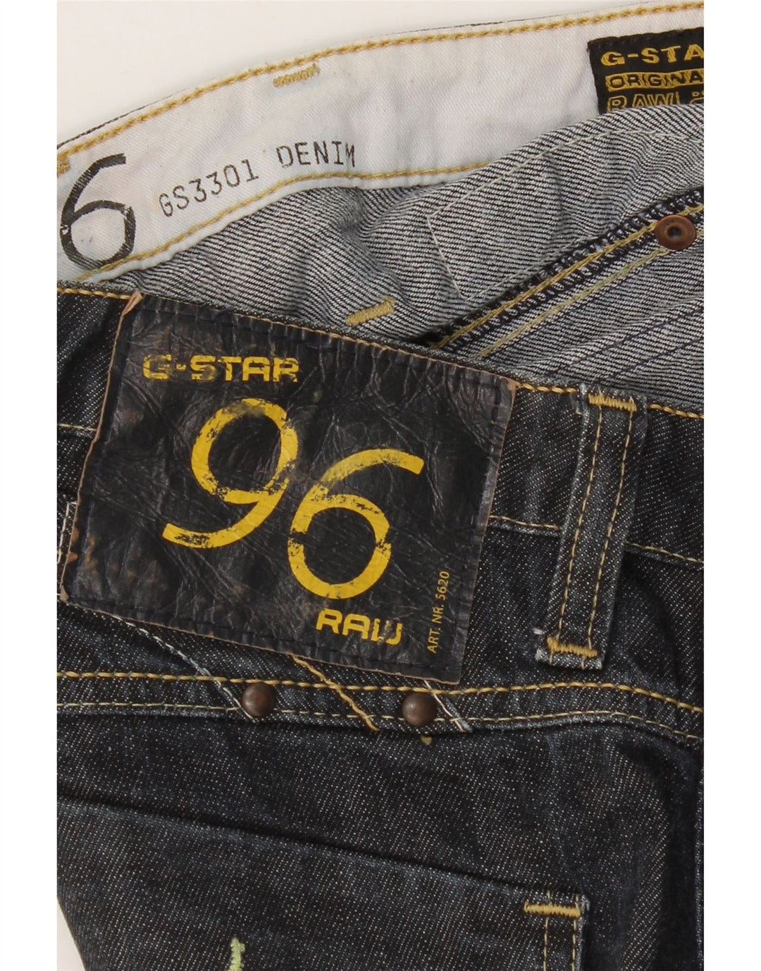 Blugi G-Star pentru femei 3301 Graphic Slim W30 L29 Albastru