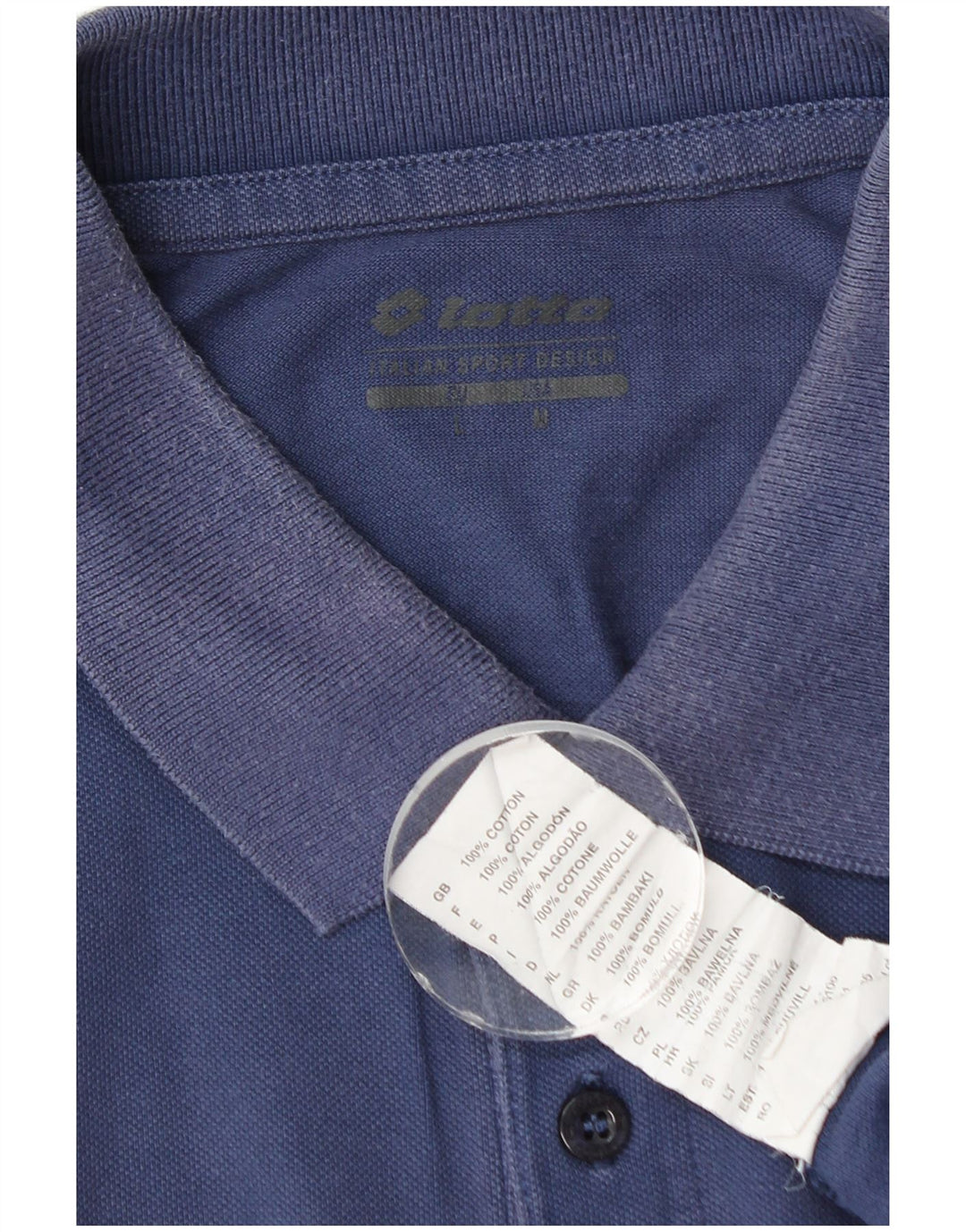 Tricou polo pentru bărbați Lotto, mare, albastru, bumbac