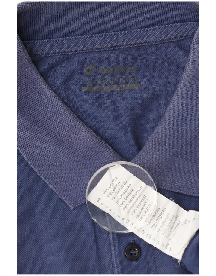 Tricou polo pentru bărbați Lotto, mare, albastru, bumbac