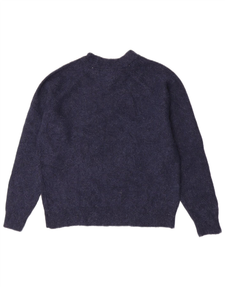 Pulover pentru damă Zara, cu gât turnut, UK 10, poliamidă, albastru bleumarin mic
