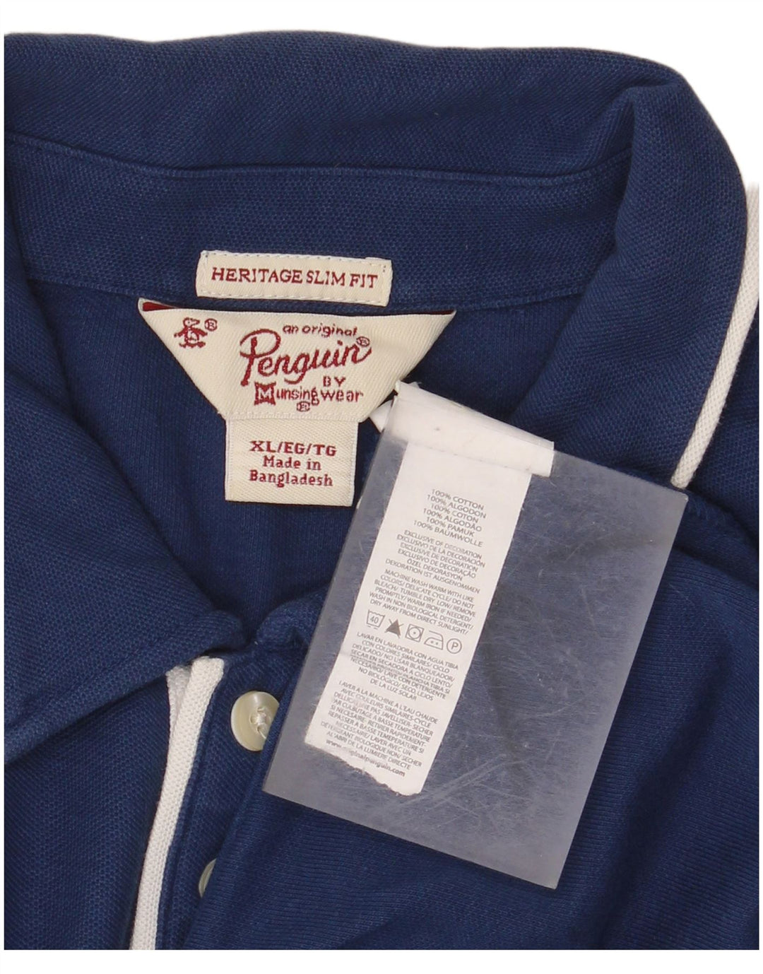 PENGUIN Tricou polo pentru bărbați Heritage Slim Fit XL, bumbac bleumarin