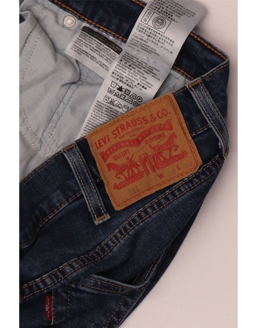 Blugi Levi's 511 Slim pentru bărbați W38 L34 Bumbac albastru