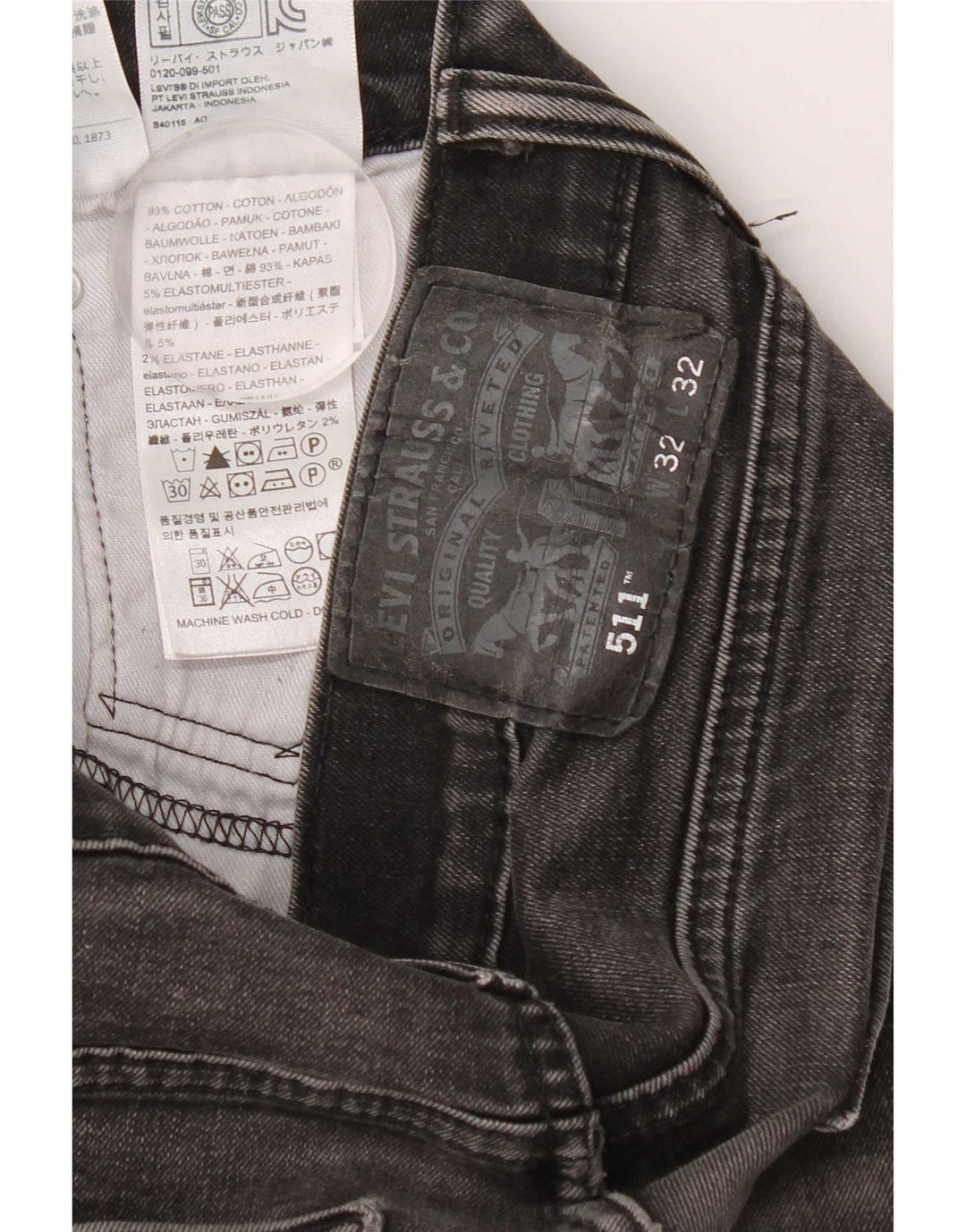 Blugi Levi's 511 Slim pentru bărbați W32 L27 bumbac negru