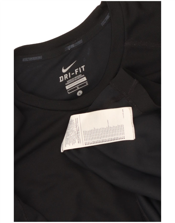 Tricou grafic Nike Dri Fit pentru bărbați Top mare din poliester negru