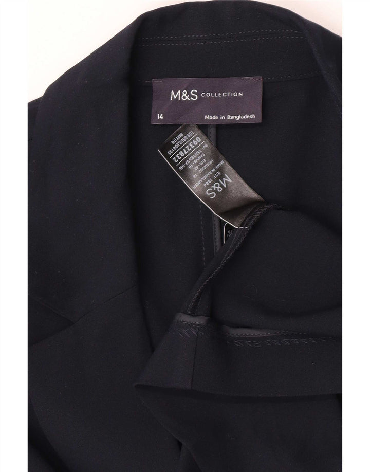 Jachetă pentru femei Marks & Spencer Open Blazer UK 14 mare, poliester bleumarin