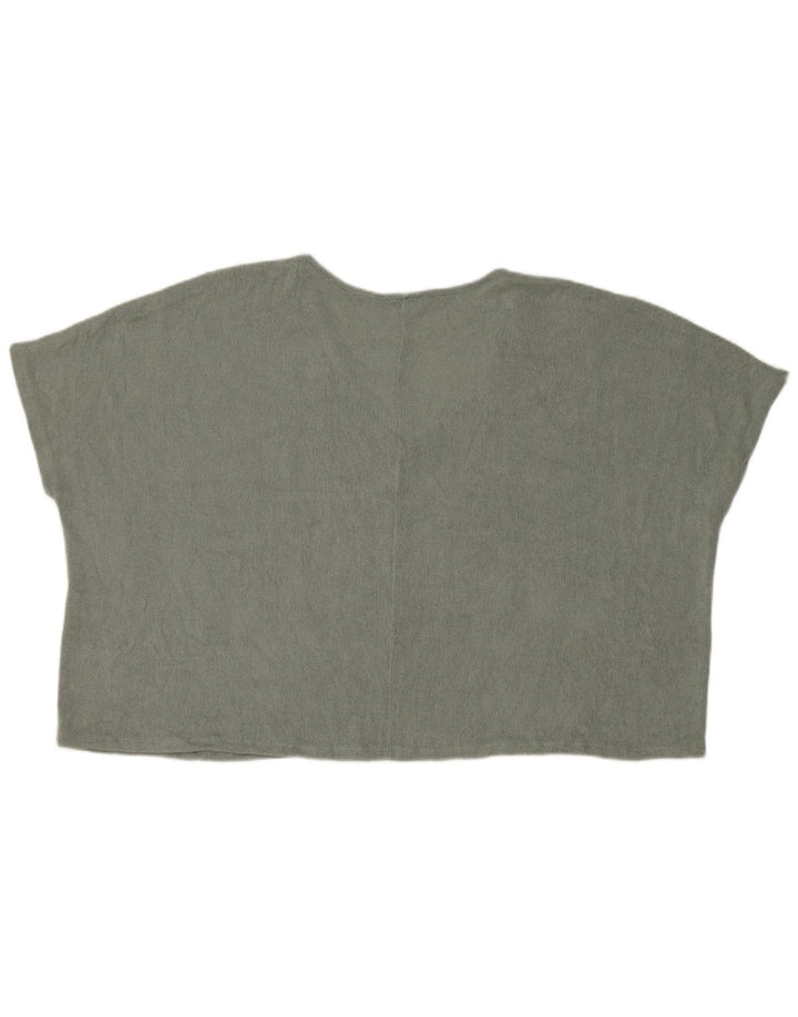 Top Crop oversize din tricot pentru femei Zara UK 14 Medium Green Viscose