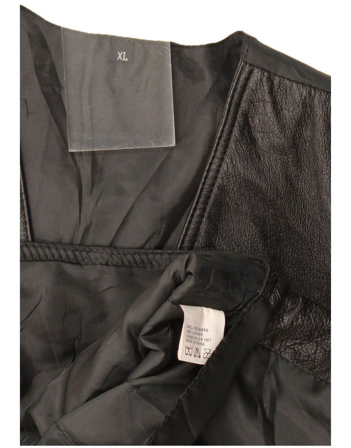 Vestă vintage pentru bărbați XL din piele neagră