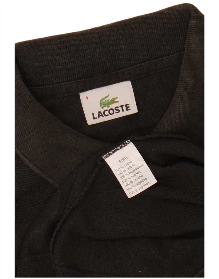 Tricou polo Lacoste pentru bărbați, mărimea 4, bumbac negru mediu