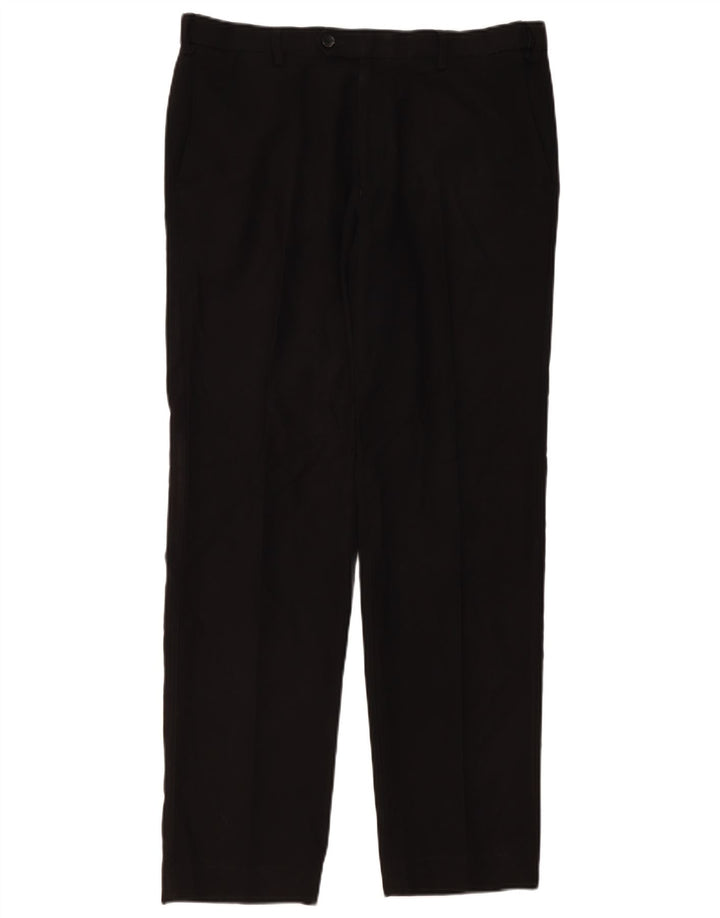 Marks & Spencer Pantaloni de costum croiți pentru bărbați L36 L33 Poliester negru