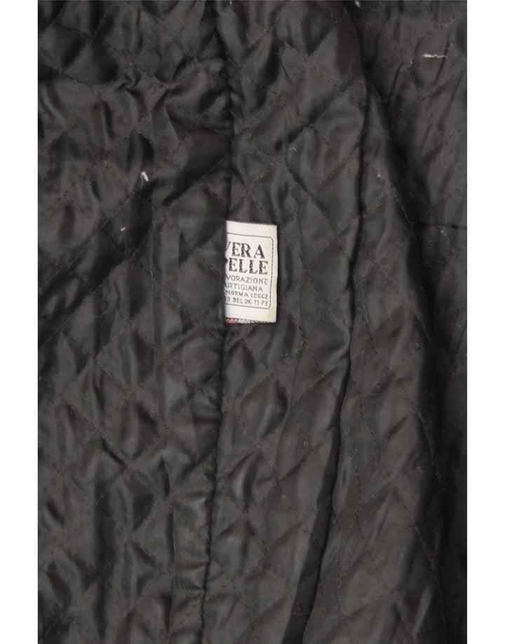 Geaca de piele vintage pentru barbati IT 48 Medium Black