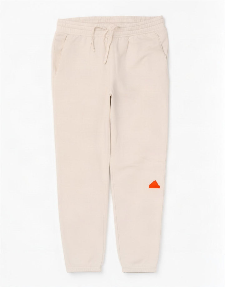 Pantaloni de trening Adidas pentru bărbați Joggeri mari, alb, bumbac