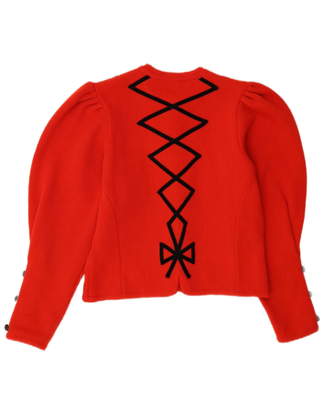 Astrifa Pulover Crop Cardigan Femei EU 40 Lână Geometrică Roșu Mediu