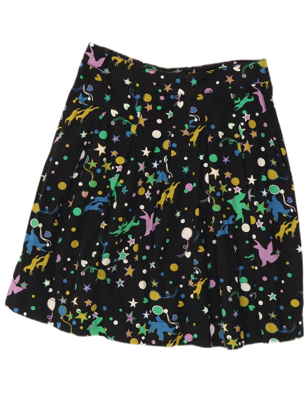Fusta plisată Vintage pentru femei W28 Medium Black Spotted