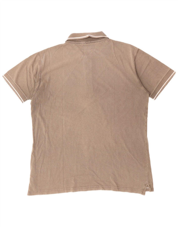 MARLBORO CLASSICS Tricou polo pentru bărbați din bumbac maro mare