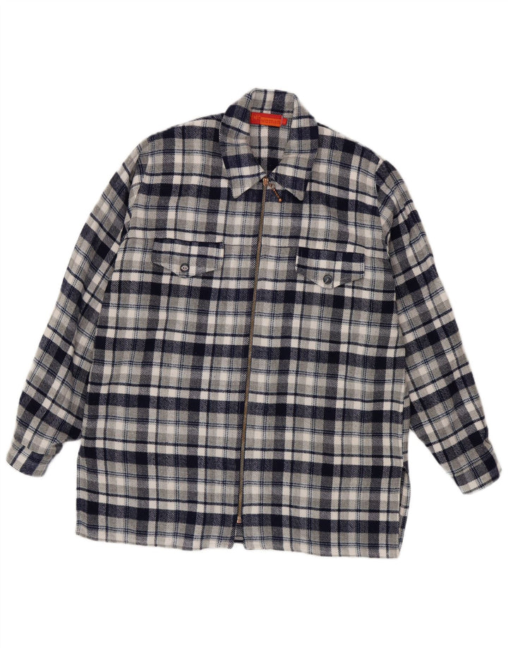 Cămașă de flanel pentru femei Fritzi, cu croială relaxată, UK 14 Medium, bleumarin, carouri