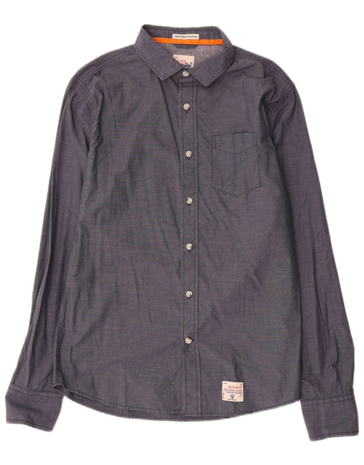 Cămașă pentru bărbați Superdry XL Bumbac bleumarin