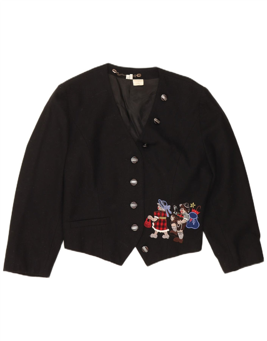 Jachetă Bolero Vintage Crop Graphic 3/4 pentru femei EU 38 Medium Black