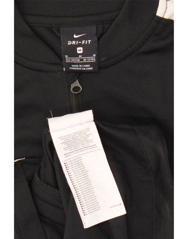 Jachetă de top pentru trening Nike Dri Fit pentru băieți 10-11 ani, mediu negru, color block