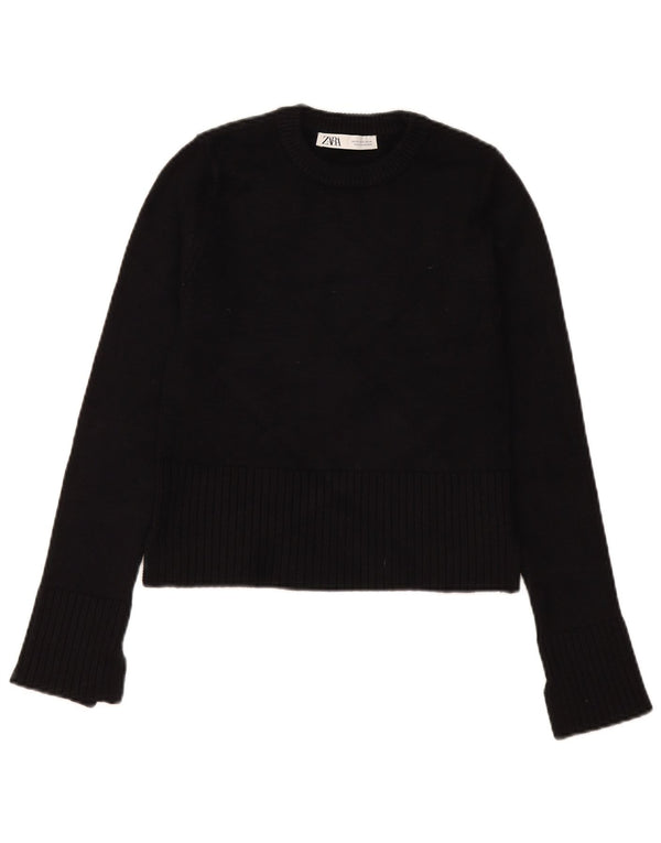 Pulover pentru damă Zara Crop Crew Gate UK 6 XS Negru