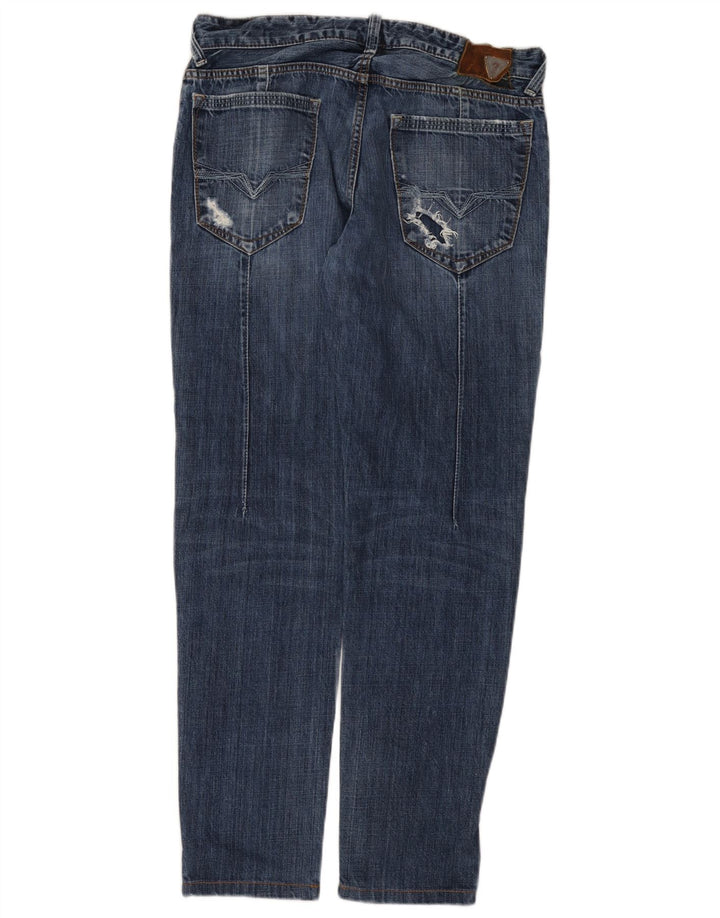Blugi slim pentru bărbați Guess Distressed W31 L30 Bumbac albastru