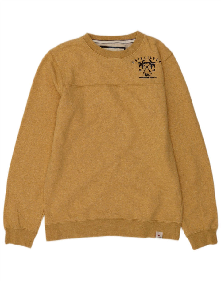 Pulover Quiksilver pentru bărbați, bumbac galben mic