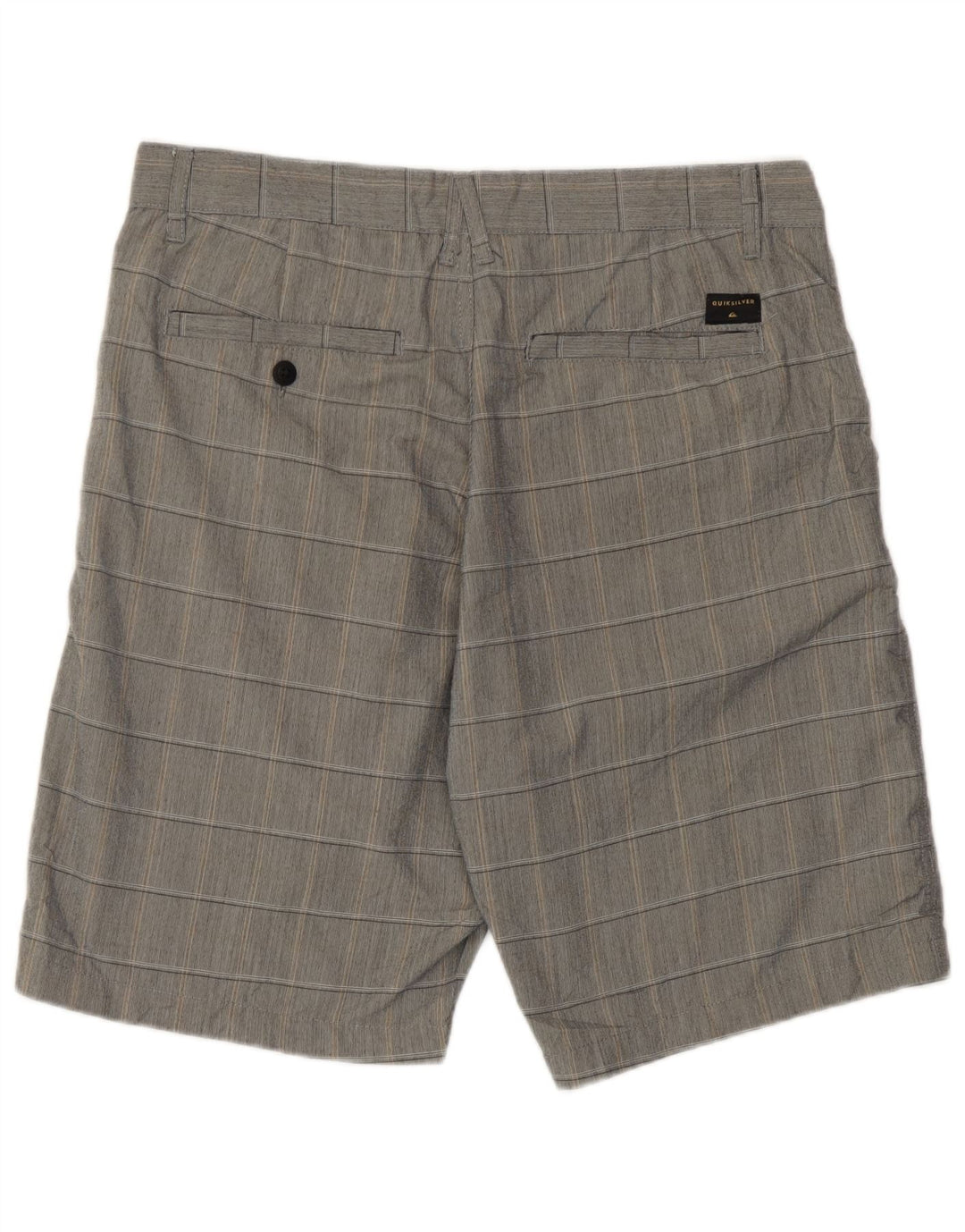 Pantaloni scurți chino Quiksilver pentru bărbați, cu tăiere obișnuită, W32, poliester cu carouri, gri mediu