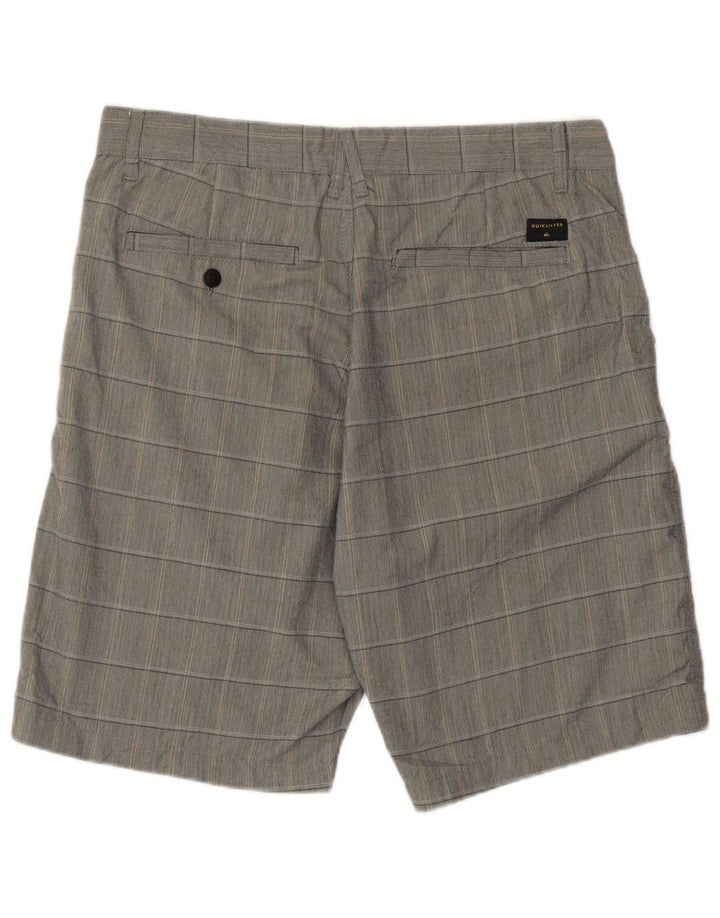 Pantaloni scurți chino Quiksilver pentru bărbați, cu tăiere obișnuită, W32, poliester cu carouri, gri mediu