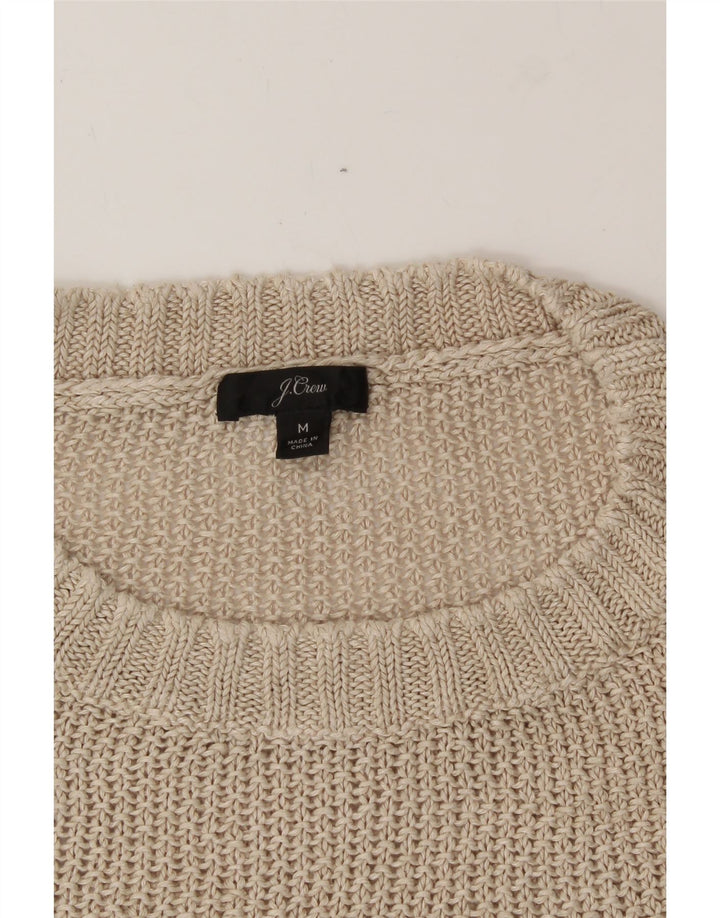 J. CREW Womens Crew Neck Jumper Sweater UK 14 Medium Beige Linen Vintage J. Crew and Second-Hand J. Crew from Messina Hembry 
