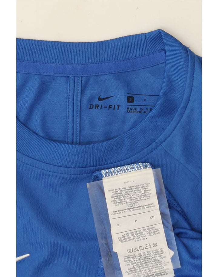Tricou NIKE Dri Fit pentru bărbați Top mic, albastru, poliester color bloc