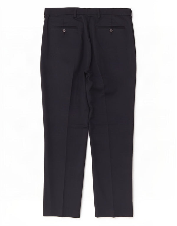 Pantaloni de costum obișnuiți pentru bărbați Marks & Spencer L36 L31 Poliester bleumarin