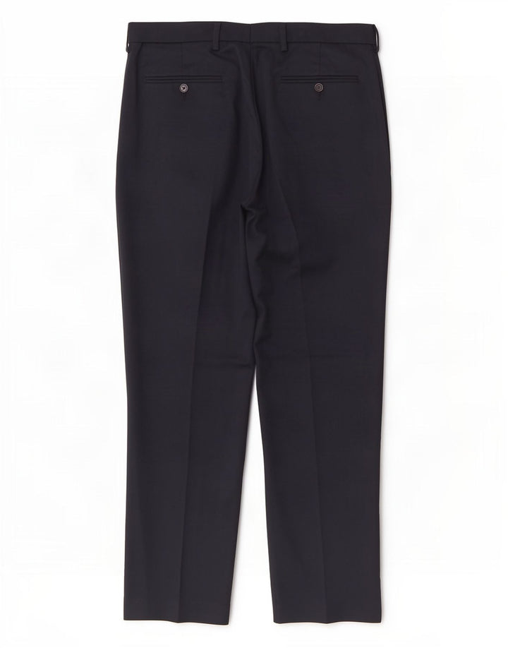 Pantaloni de costum obișnuiți pentru bărbați Marks & Spencer L36 L31 Poliester bleumarin