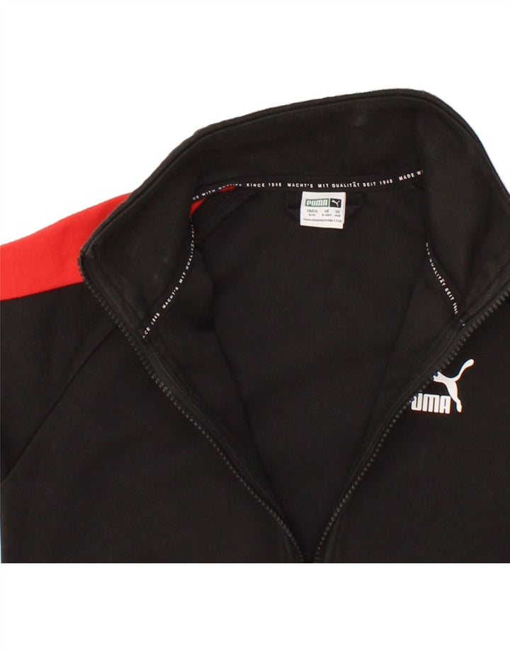 PUMA Boys Tracksuit Top Jacket 9-10 Years Small Black Colourblock Vintage Puma and Second-Hand Puma from Messina Hembry 