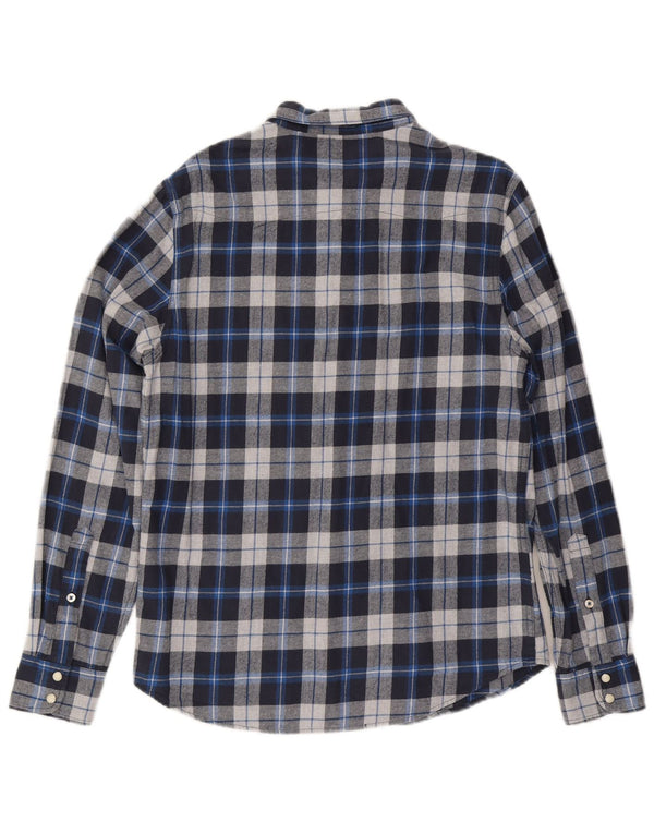 Cămașă de flanel pentru bărbați Lee, bumbac cu carouri albastru mediu