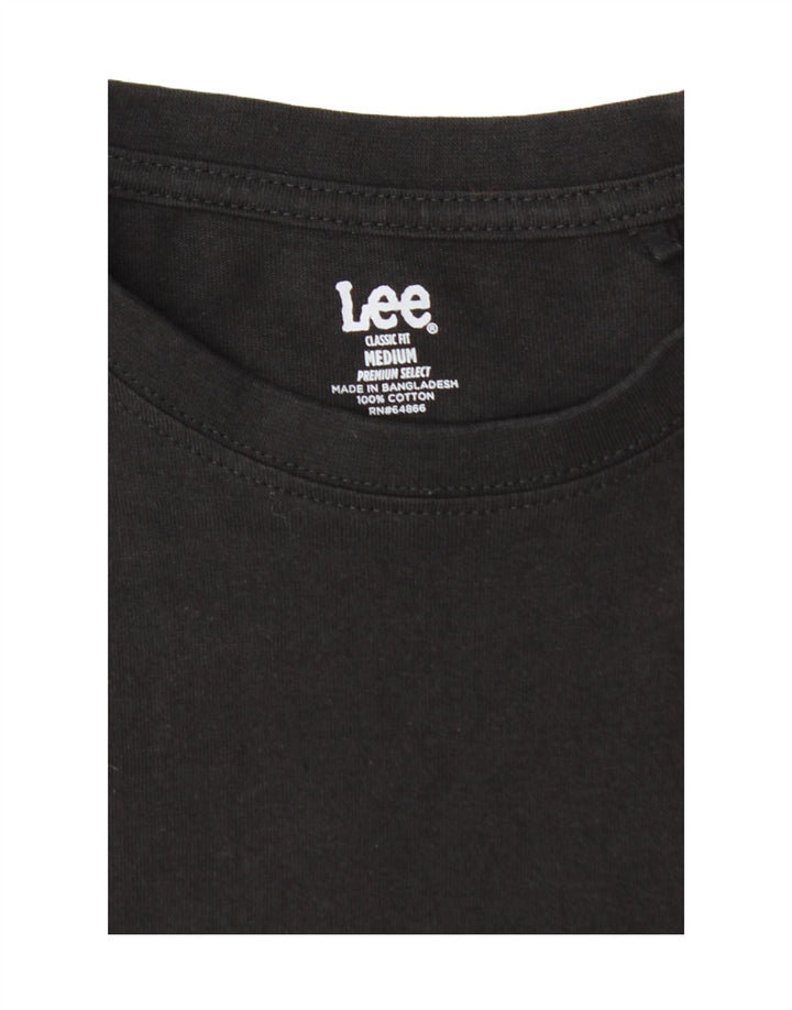 LEE Mens Classic Fit Top Long Sleeve Medium Black Cotton