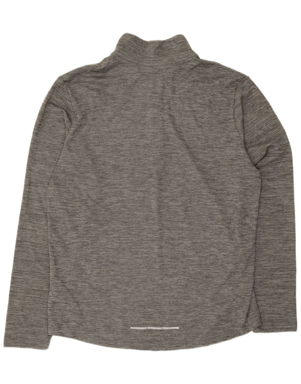Top de trening pentru bărbați Dri Fit, cu fermoar și gât, pulover, mare, gri
