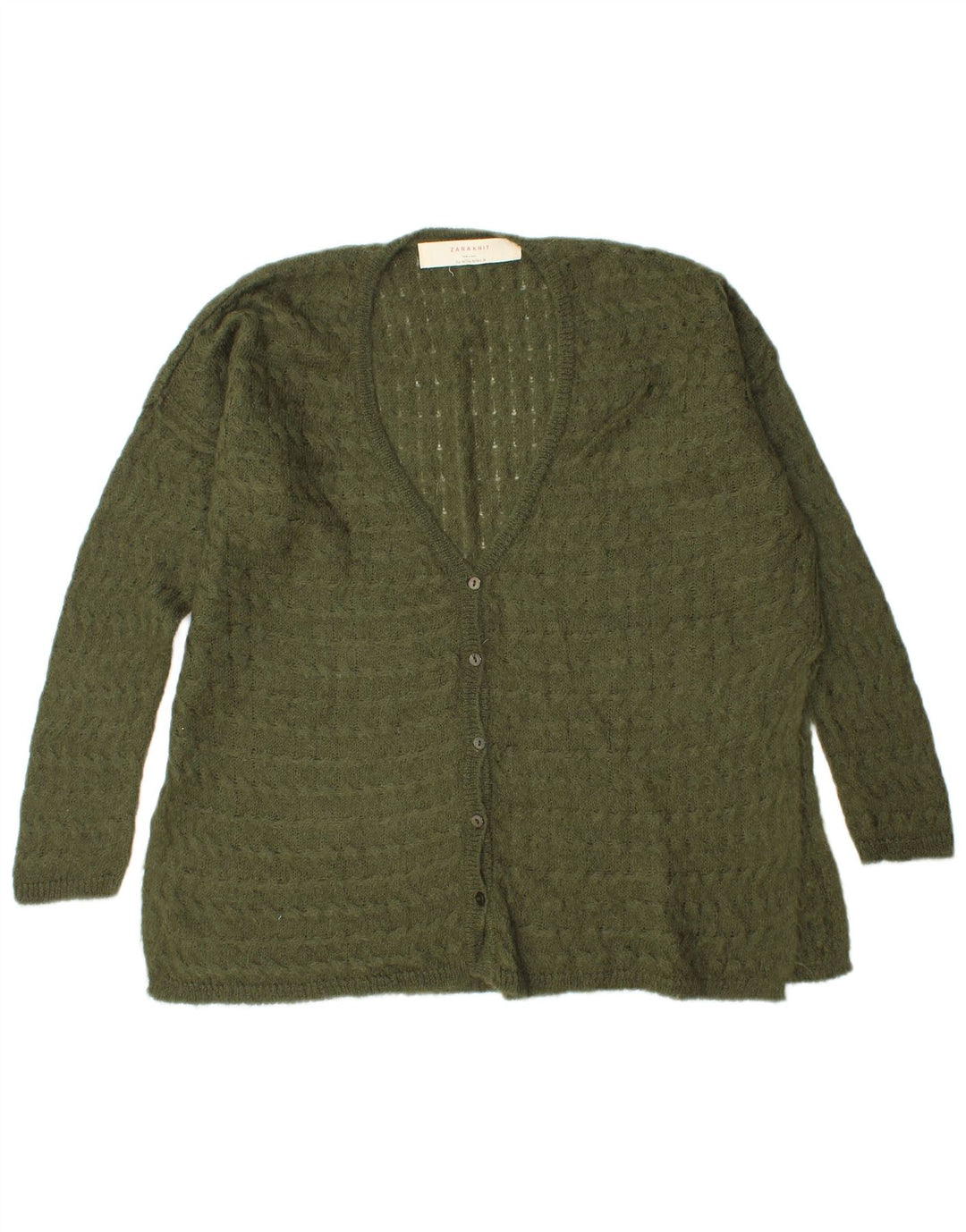 Pulover cardigan supradimensionat pentru femei Zara UK 14 verde mediu