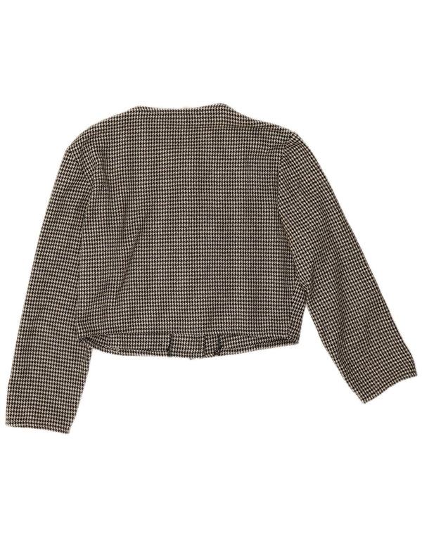Jachetă vintage pentru femei crop cu 5 nasturi IT 44 picior de gală mediu negru
