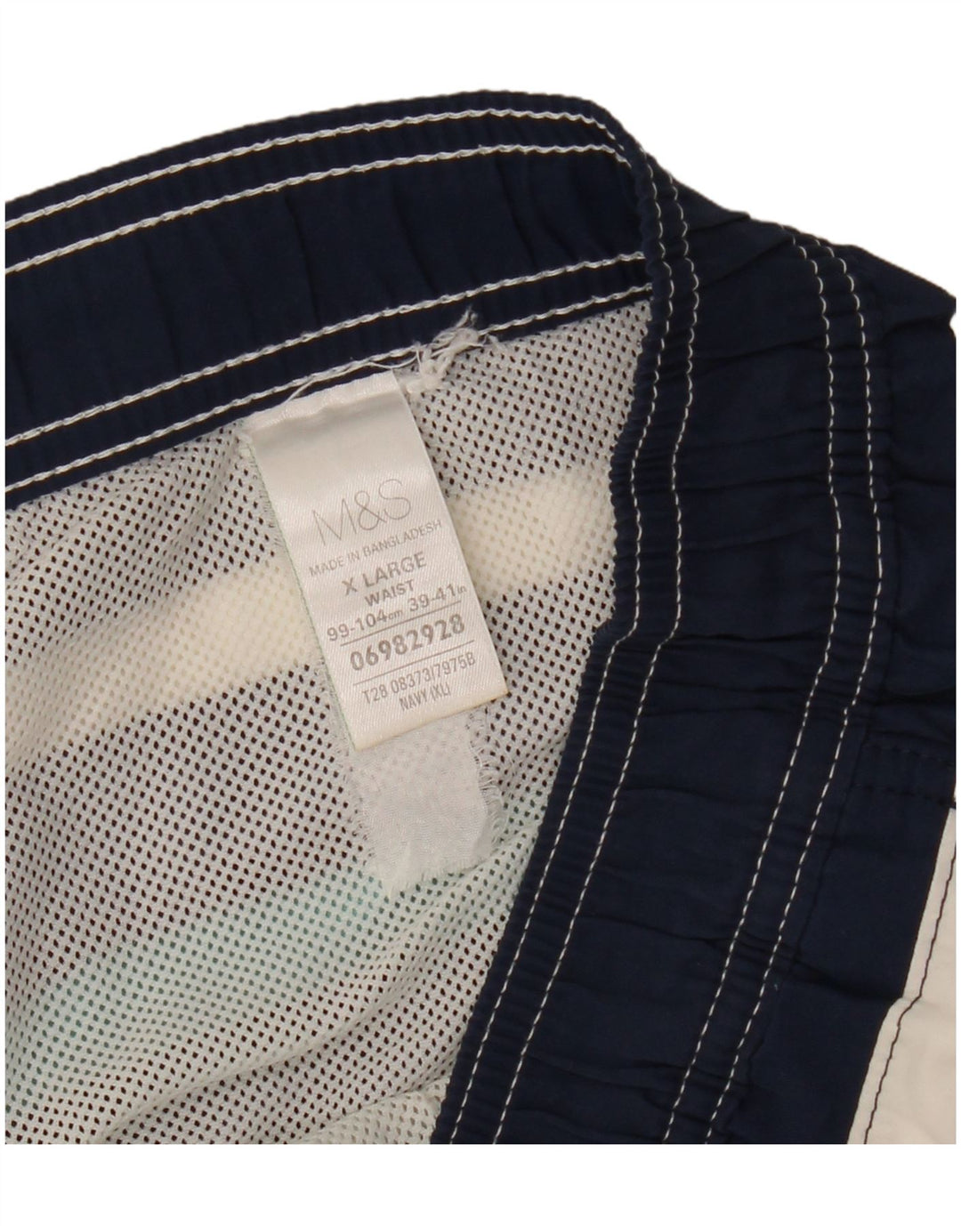 Pantaloni scurți de înot pentru bărbați Marks & Spencer, XL, poliester cu dungi bleumarin
