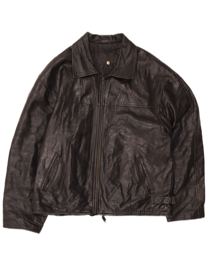 Jachetă de piele pentru femei VINTAGE IT 54 3XL neagră