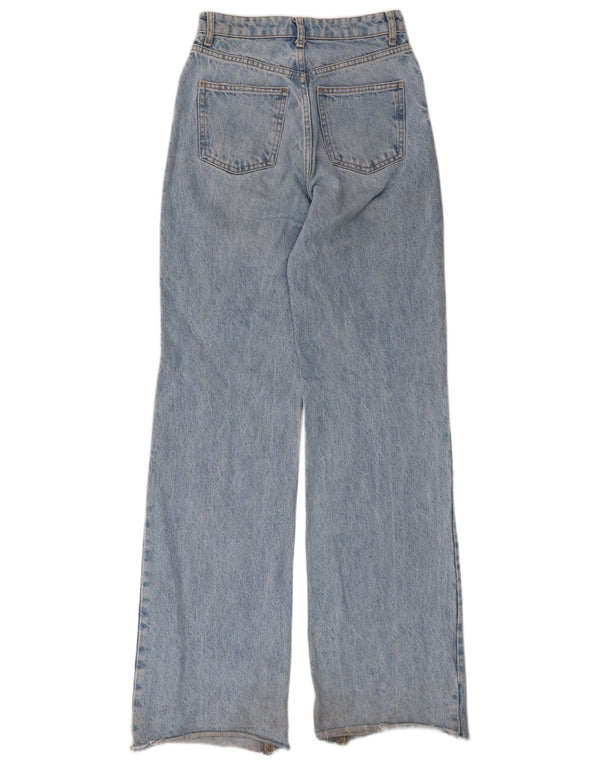 Blugi cu picioare late, învechiți, pentru femei, Zara EU 34 2XS L24 L34 Bumbac albastru