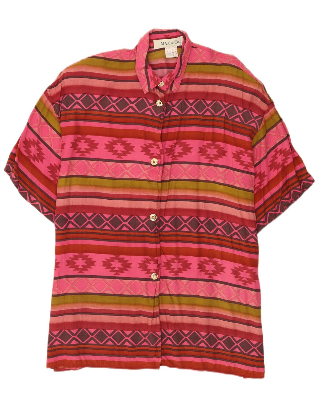 Max&Co. Cămașă cu mânecă scurtă pentru femei UK 12 Medium Multicolor Geometric