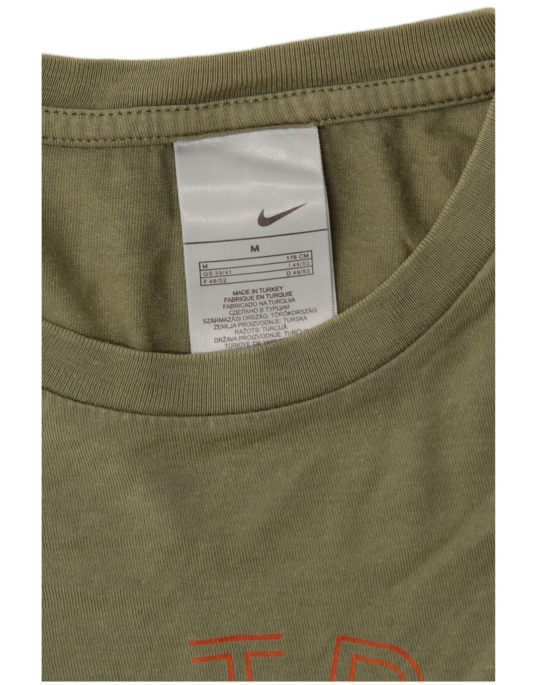 Tricou grafic pentru bărbați NIKE Top UK 39/41 Medium Khaki Bumbac