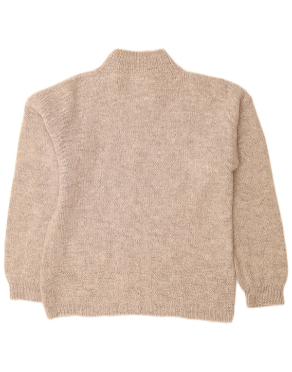 Pulover vintage cu gât țestoasă pentru femei UK 14, mare, gri pete