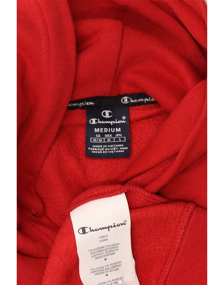 CHAMPION Mens Hoodie Jumper Medium Red Cotton