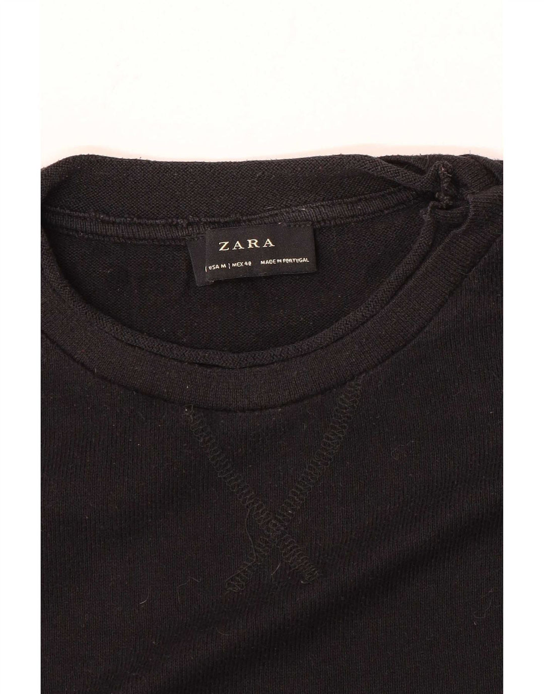Pulover pentru bărbați Zara, cu decolteu, mediu, negru