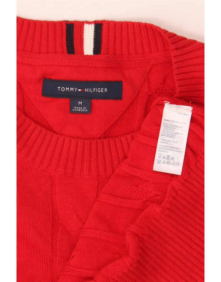 Pulover Tommy Hilfiger pentru bărbați cu gât roșu mediu din bumbac