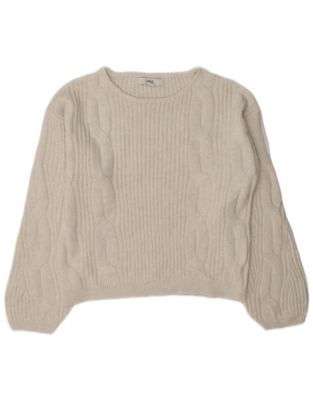 Marks & Spencer Pulover supradimensionat pentru femei cu gât de barcă UK 10 Small White