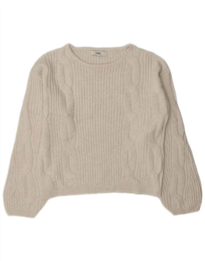 Marks & Spencer Pulover supradimensionat pentru femei cu gât de barcă UK 10 Small White