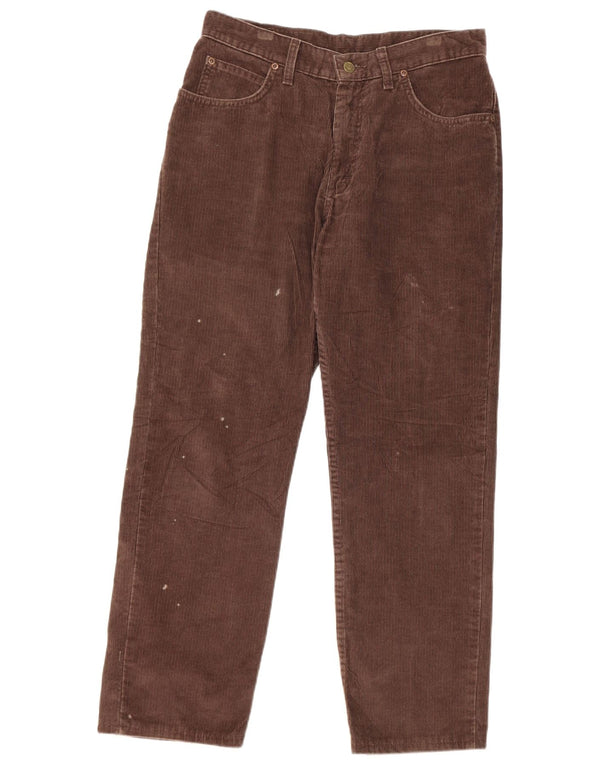 Lee Mens Straight Corduroy Trousers W33 L28 Brown Cotton