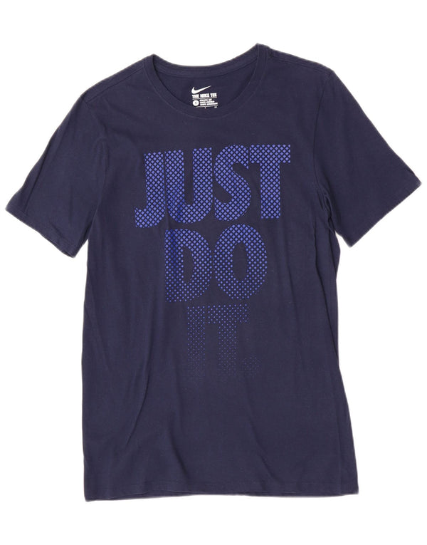 Tricou grafic pentru bărbați Nike Athletic Fit Top mic, albastru, bumbac sport